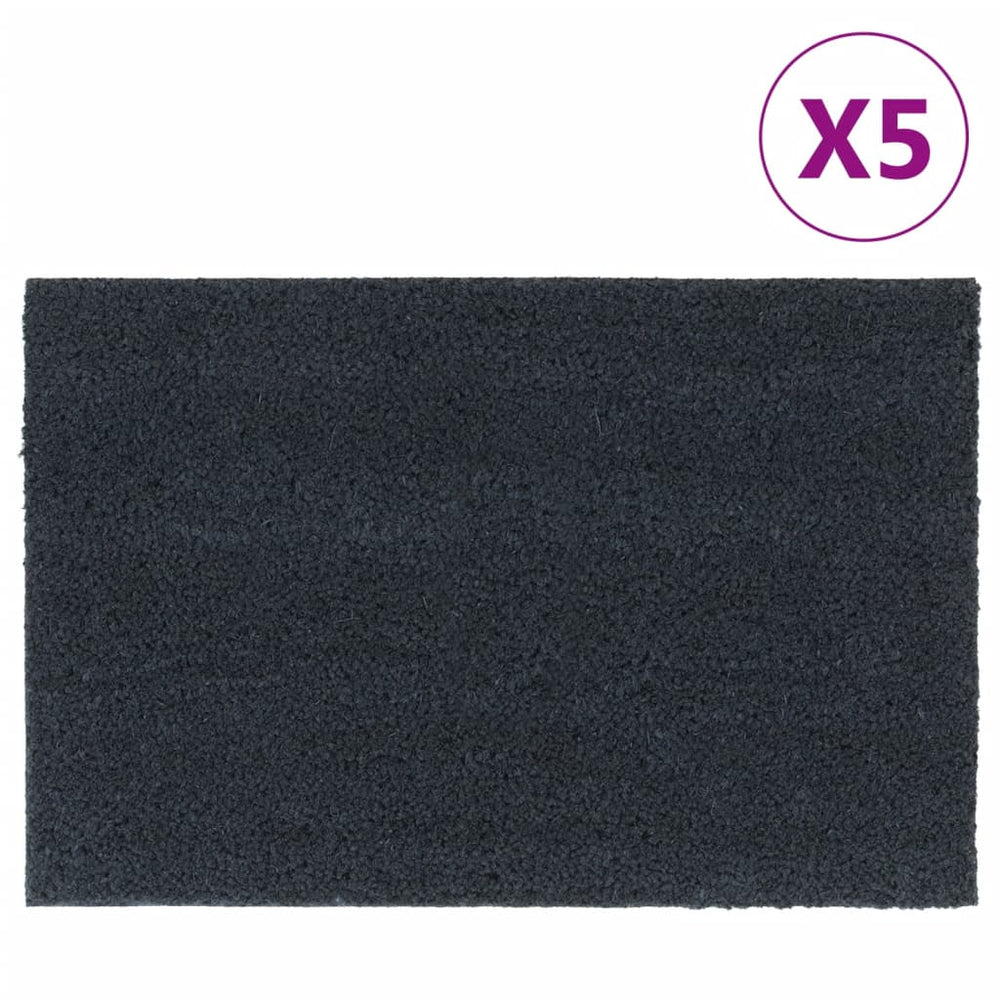 vidaXL Doormats 5 pcs. Dark Gray 40x60 cm Coir Tufted
