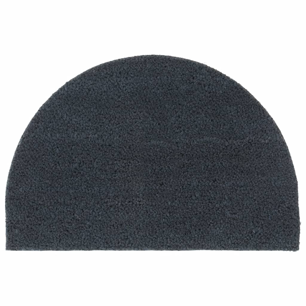 vidaXL Door Mat Dark Gray Half-Round 40x60 cm Coir Tufted