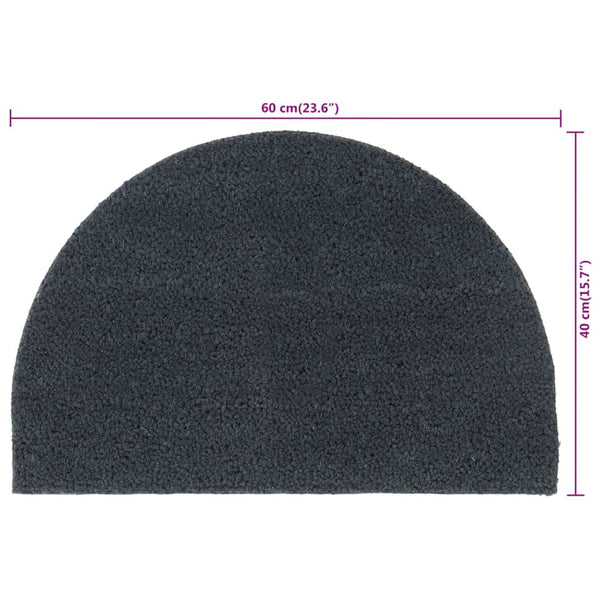 vidaXL Door Mat Dark Gray Half-Round 40x60 cm Coir Tufted
