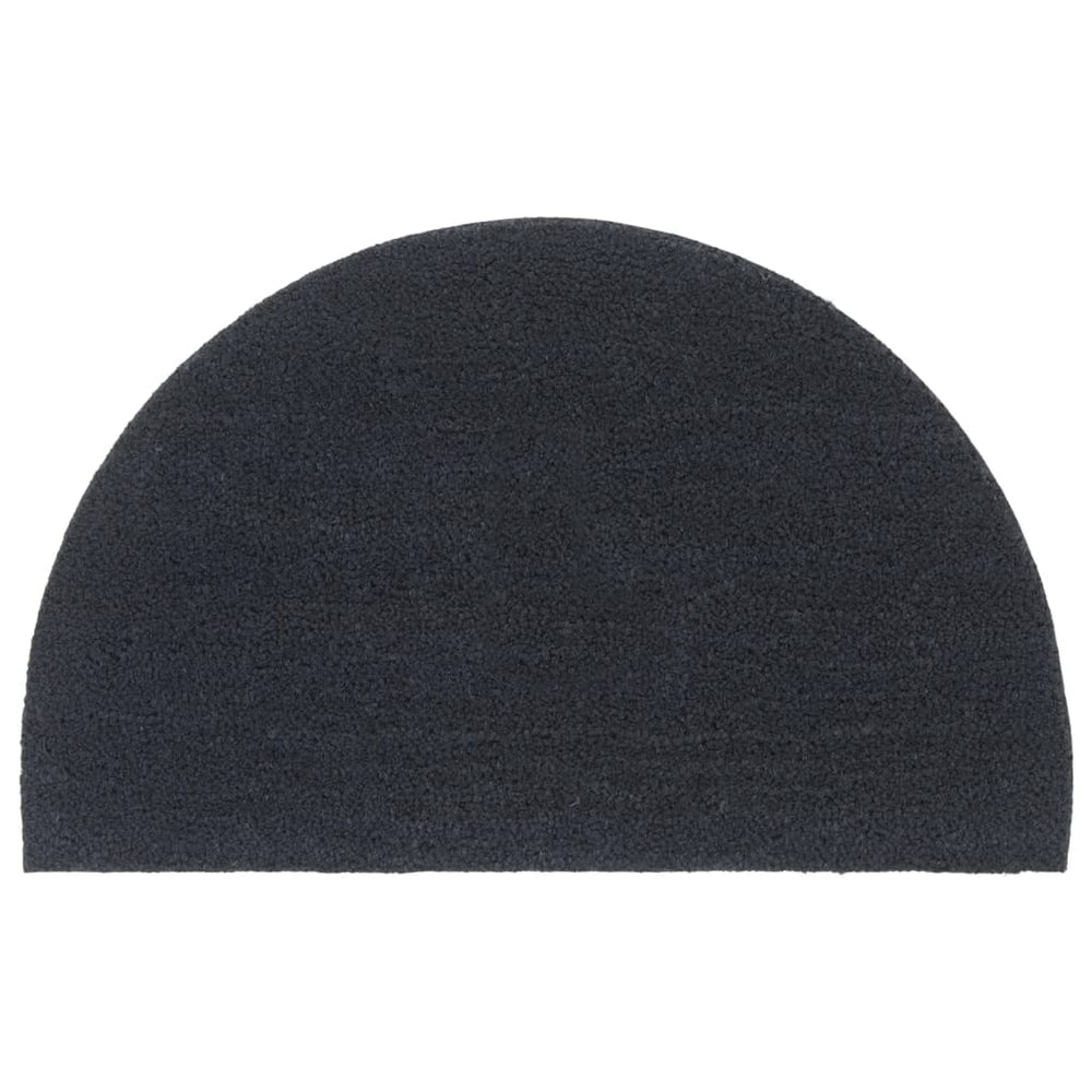 vidaXL Half-Round Doormat Dark Grey 50x80 cm Coir Tufted