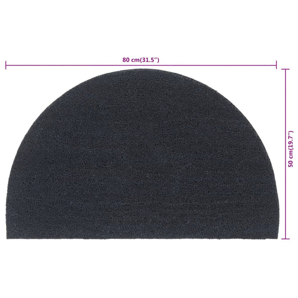 vidaXL Half-Round Doormat Dark Grey 50x80 cm Coir Tufted