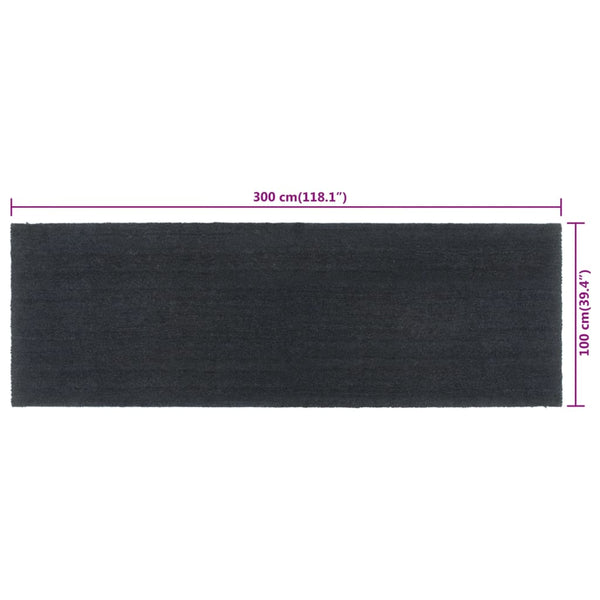 vidaXL Doormat Dark Gray 100x300 cm Coir Tufted