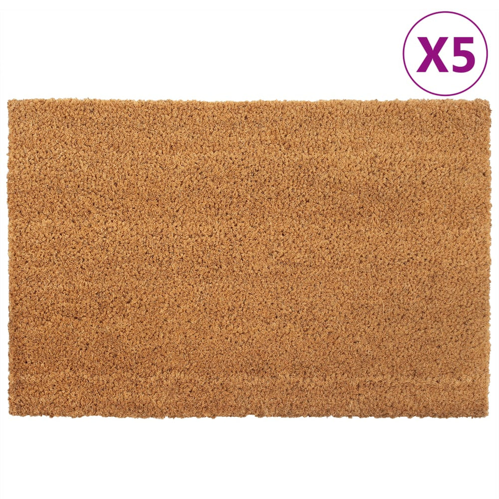 vidaXL Doormats 5 pcs. Natural 40x60 cm Coir Tufted
