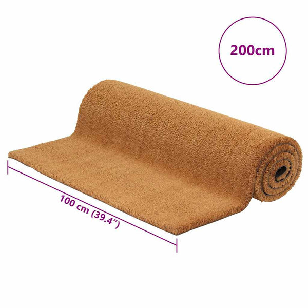vidaXL Doormat Natural 100x200 cm Coir Tufted