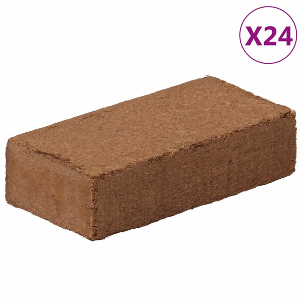 vidaXL Coco Bricks 24 pcs. 650 g Per Piece 15.6 kg Total