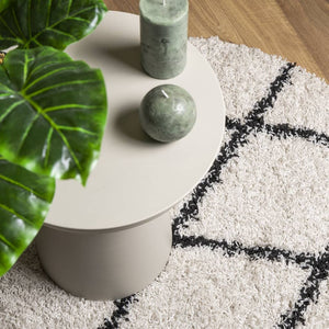 vidaXL Shaggy Rug High-Pile Modern Cream and Black Ø 280 cm
