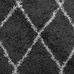 Shaggy Teppich Schwarz Creme 240x340 cm
