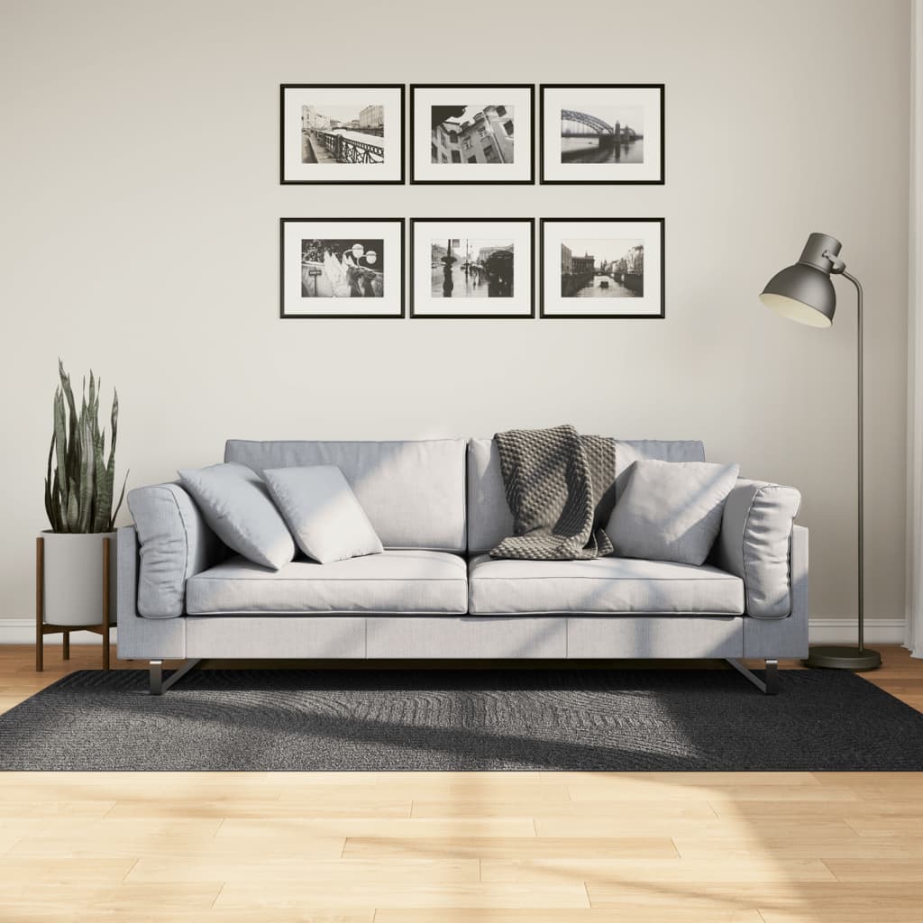 Anthrazit Teppich IZA, Skandi-Stil, 100x200 cm