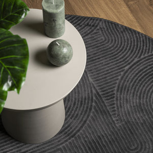 Anthrazit Teppich IZA, Ø 120 cm