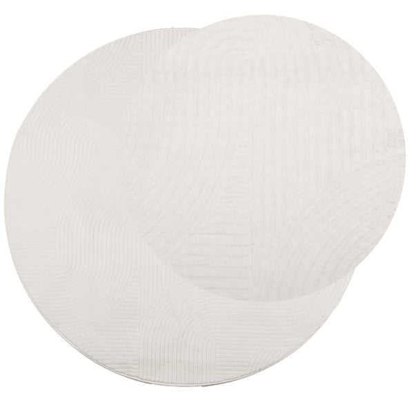 Creme Teppich IZA Kurzflor Ø 80cm