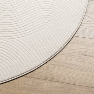 Creme Teppich IZA Kurzflor Ø 80cm