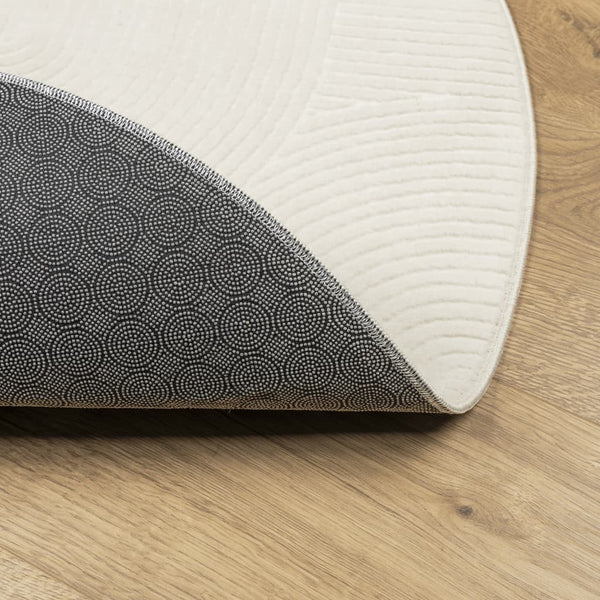 Creme Teppich IZA Kurzflor Ø 80cm