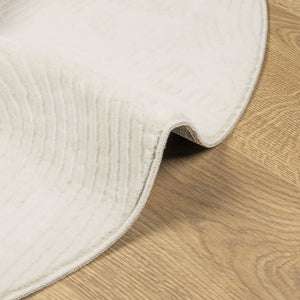 Creme Teppich IZA Kurzflor Ø 80cm