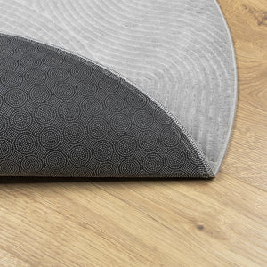 Grauer Kurzflor Teppich Skandinavisch Ø 80cm
