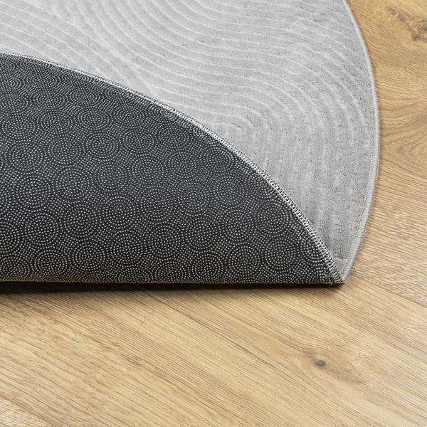 Grauer Kurzflor Teppich Skandinavisch Ø 80cm