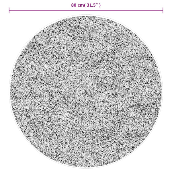 Grauer Kurzflor Teppich Skandinavisch Ø 80cm