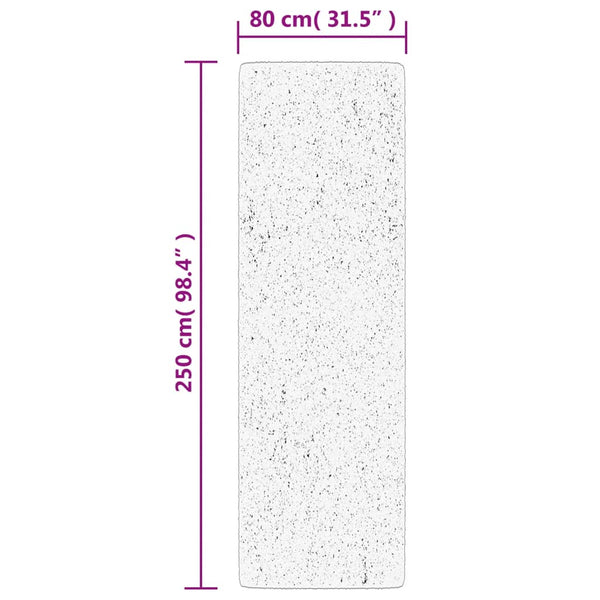 Anthrazit Teppich OVIEDO Kurzflor 80x250 cm