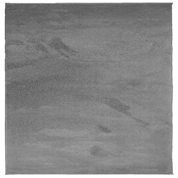 Anthrazit Kurzflor Teppich 120x120 cm