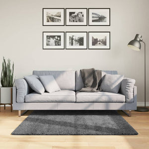 Anthrazit Kurzflor Teppich 120x120 cm