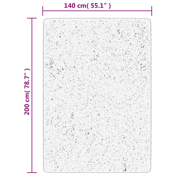 Anthrazit Kurzflor Teppich 140x200 cm
