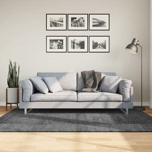 Anthrazit Kurzflor Teppich 140x200 cm