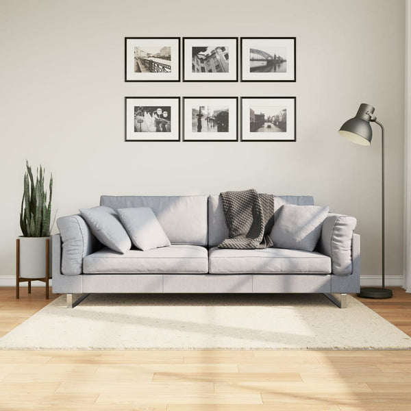 Beiger Kurzflor Teppich OVIEDO 120x120 cm