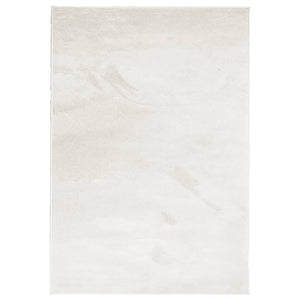 Beiger Kurzflor Teppich 140x200 cm