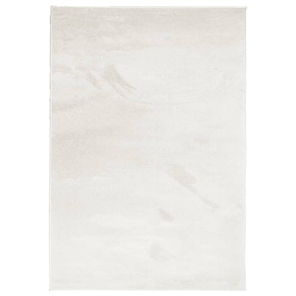 Beiger Kurzflor Teppich 140x200 cm