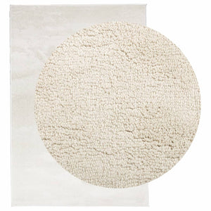 Beiger Kurzflor Teppich 140x200 cm