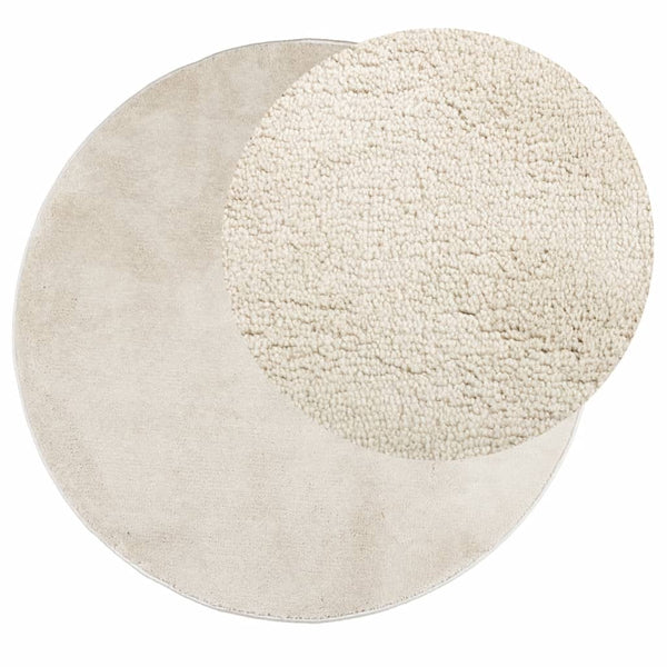 Beiger Kurzflor Teppich OVIEDO Ø 160 cm