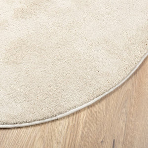 Beiger Kurzflor Teppich OVIEDO Ø 200 cm