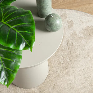 Beiger Kurzflor Teppich OVIEDO Ø 200 cm