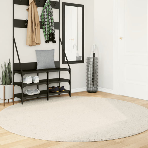 Beiger Kurzflor Teppich OVIEDO Ø 200 cm