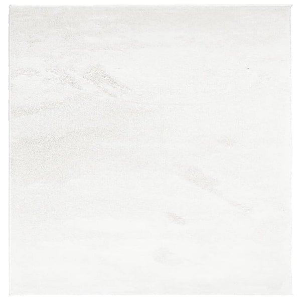 Creme Kurzflor Teppich 120x120 cm