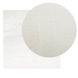 Creme Kurzflor Teppich 120x120 cm
