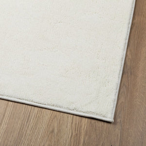 Creme Kurzflor Teppich 120x120 cm