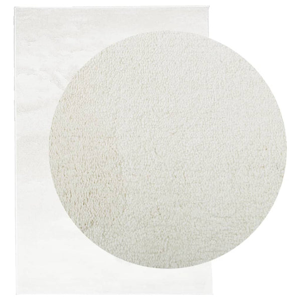 Creme Kurzflor Teppich 160x230 cm