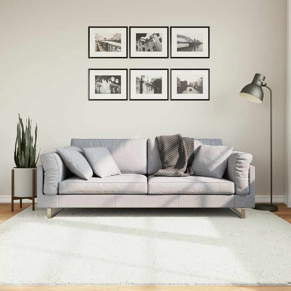 Creme Kurzflor Teppich 200x200 cm