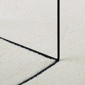 Creme Kurzflor Teppich 200x280 cm