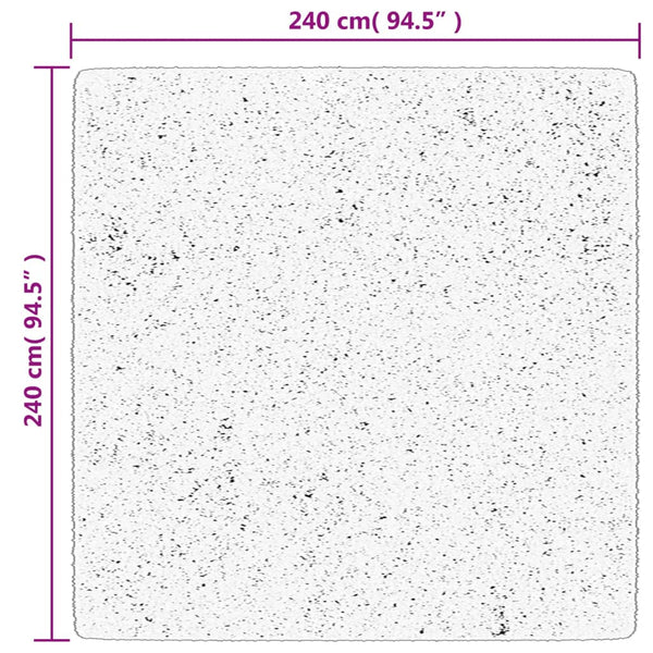 Creme Teppich OVIEDO Kurzflor 240x240 cm