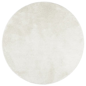 Creme Kurzflor Teppich Ø 120 cm