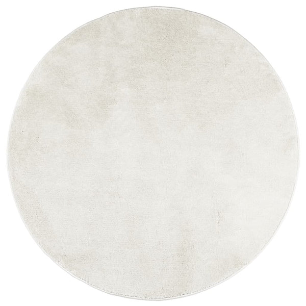 Creme Kurzflor Teppich Ø 200 cm