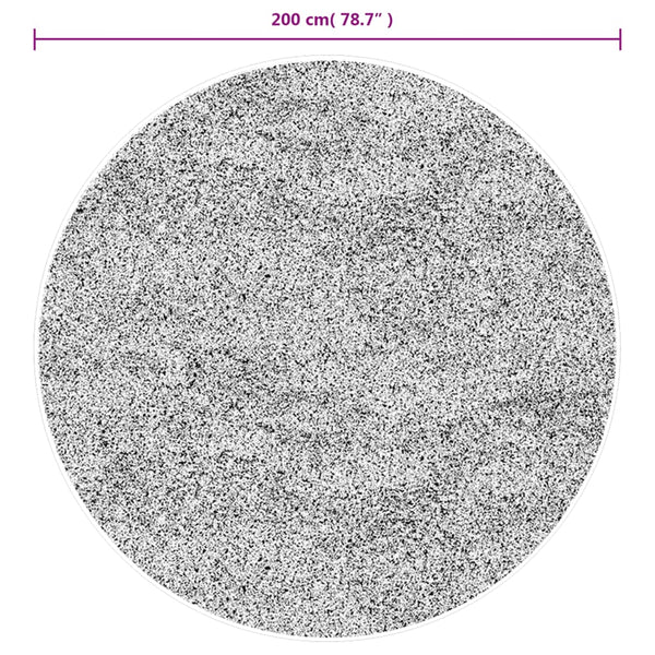 Creme Kurzflor Teppich Ø 200 cm