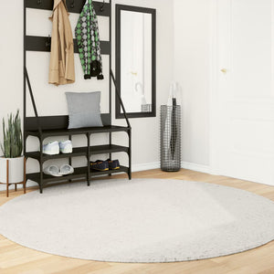 Creme Kurzflor Teppich Ø 200 cm