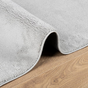 Grauer Kurzflor Teppich 100x200 cm
