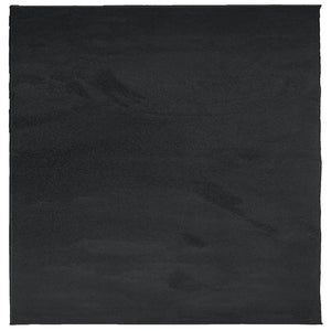 Schwarzer Kurzflor Teppich 120x120 cm