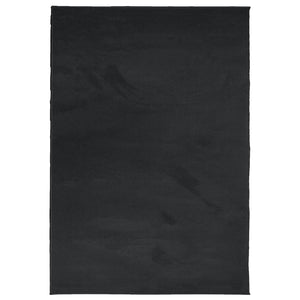 Schwarzer Kurzflor Teppich 140x200 cm