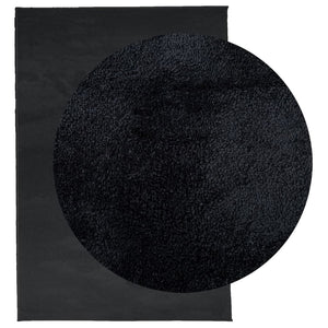Schwarzer Kurzflor Teppich 140x200 cm
