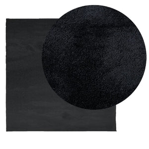 Schwarzer Kurzflor Teppich OVIEDO 200x200 cm