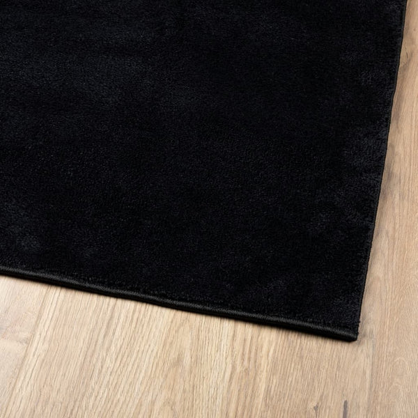 Schwarzer Kurzflor Teppich OVIEDO 200x200 cm